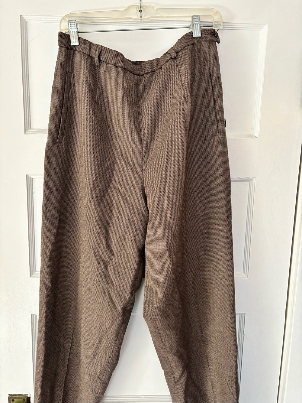 Pendleton Brown Textured Straight-Leg Trousers
